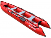 14' Saturn KaBoat Red SK430 - Angled Side View