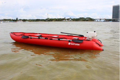 15' Saturn KaBoat SK470 - Red - On the Water