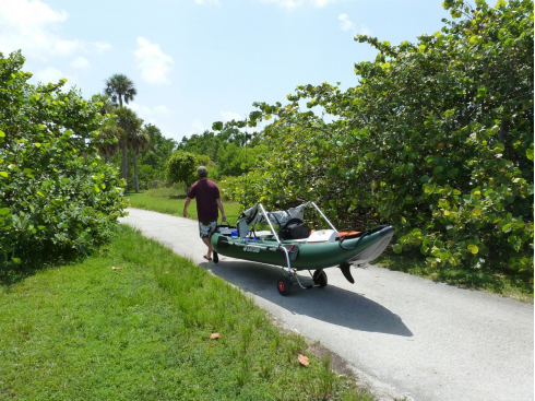 Customer Photo - 13' Saturn Fishing Kayak FK396 - Using Towing Wheels (Sold Separate)