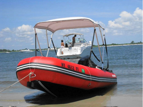 Customer Photos - 12' Saturn SD365 Inflatable Boat with 4 Bow Bimini Top