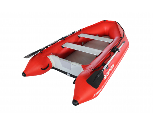 2020 11' Saturn SD330 Dinghy (Red) With Upgraded C7 Style Inflation Valves - Side View