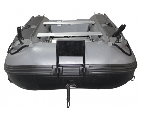 12' Saturn Fishing Boat FB365 Dark Grey - Front View with Trolling Motor Mount