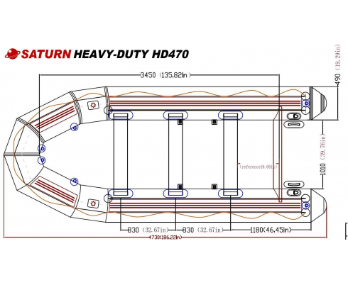 www.saturnrafts.com - 15' Saturn Heavy-Duty Fishing Boat  Specs