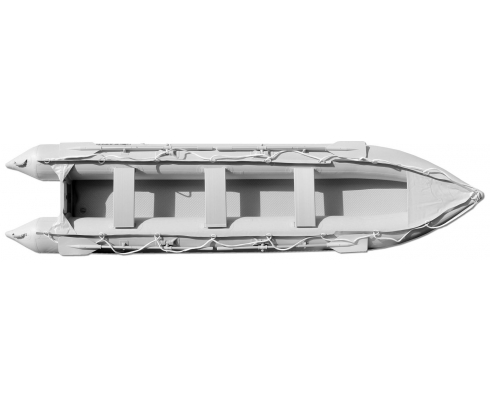 15' Saturn KaBoat SK470 - Light Grey - Top View with 3 Aluminum Bench Seats