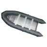 18' Saturn SD518 Inflatable Boat in Gun Metal Gray Color - Top View - (5 Piece Sectional Aluminum Floor)